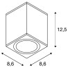 ENOLA, plafonnier extérieur, carré, S, anthracite, LED, 9W, 3000K/4000K, IP65