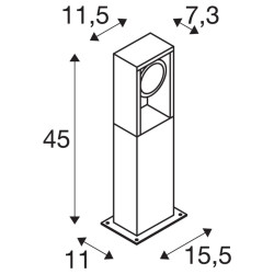 ESKINA FRAME, borne extérieure, simple, anthracite, LED, 15W, 3000/4000K, interrupteur CCT, IP65