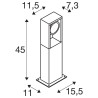 ESKINA FRAME, borne extérieure, simple, anthracite, LED, 15W, 3000/4000K, interrupteur CCT, IP65