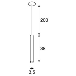 HELIA AMBIENT 35, suspension intérieure, sans patère, noir, LED 7,5W, 3000K