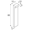 L-LINE OUT 80, borne extérieure, horizontal, anthracite, LED, 7W, 3000/4000K, interrupteur CCT, IP65