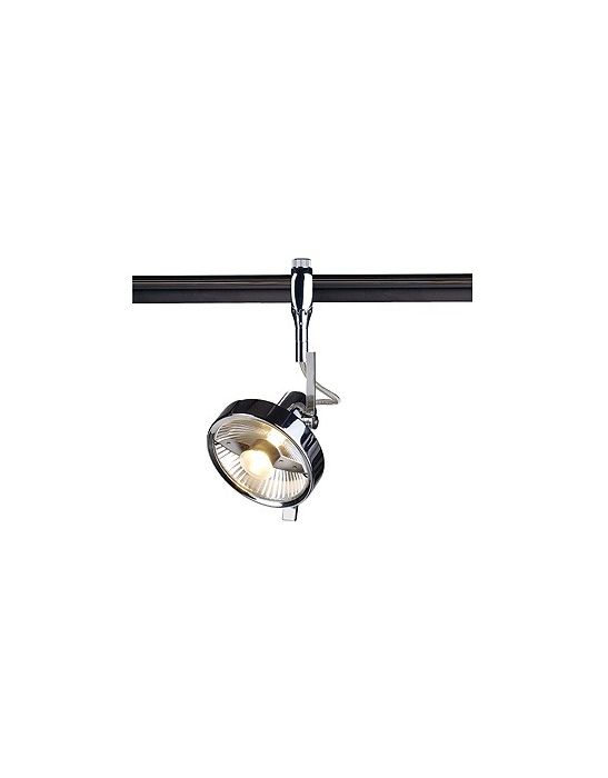 Easytec ii, chrome/noir, spot yoki es111 avec anneau deco, chrome