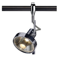 Easytec ii, chrome/noir, spot yoki es111 avec anneau deco, chrome