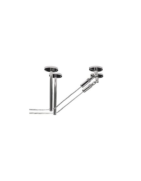 Cable tendu t.b.t., supports longs de cable, 16 cm, chrome, 2 pces