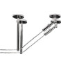 Cable tendu t.b.t., supports longs de cable, 16 cm, chrome, 2 pces