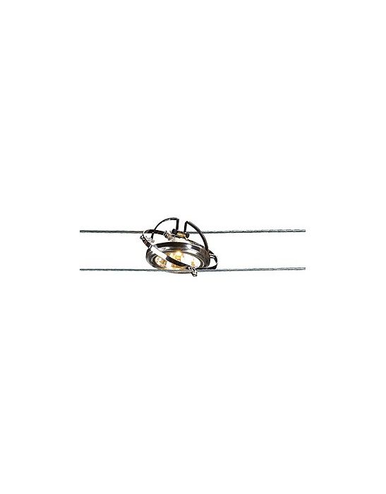 Cable tendu t.b.t., lampe qrb 50w max  - chrome