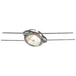 Cable tendu t.b.t., lampe qrb 50w max  - chrome