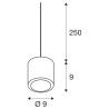 OCULUS, suspension intérieure, noir, LED, 10,5W, 2000-3000K, Dim to warm