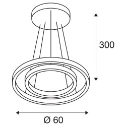 ONE DOUBLE, suspension intérieure, up/down, blanc, LED, 55W, 3000/4000K, interrupteur CCT, variable Dali
