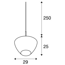 PANTILO CONVEX 29, suspension intérieure, chrome, E27, max 40W