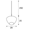 PANTILO CONVEX 29, suspension intérieure, chrome, E27, max 40W