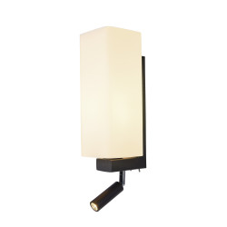 applique intérieure et liseuse noire QUADRASS SPOT, E27, max 40W, LED 2W, 3000K