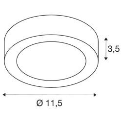 SENSER 12, applique et plafonnier intérieur, rond, blanc, LED, 8,2W, 4000K