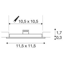 SENSER 12, encastré de plafond intérieur, carré, blanc, LED, 4000K
