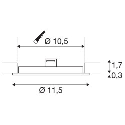 SENSER 12, encastré de plafond intérieur, rond, blanc, LED, 4000K