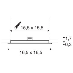 SENSER 18, encastré de plafond intérieur, carré, blanc, LED, 4000K