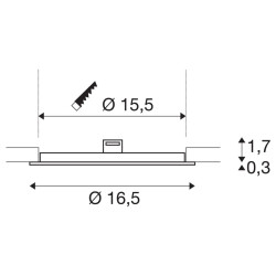 SENSER 18, encastré de plafond intérieur, rond, blanc, LED, 4000K
