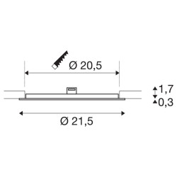 SENSER 24, encastré de plafond intérieur, rond, blanc, LED, 4000K