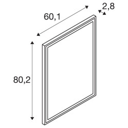 TRUKKO, applique intérieure, miroir, carré, alu, LED, 25W, IP44