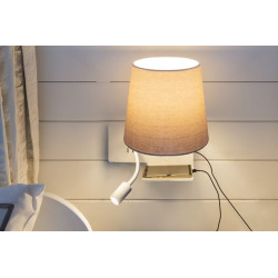 SOMNILA FLEX, applique int. liseuse, droite, blanc, LED 3W, 3000K, avec port USB