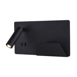 SOMNILA SPOT, applique intérieure, liseuse, version droite, noir, LED, 13W, 3000K, avec port USB