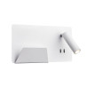 SOMNILA SPOT, applique int. liseuse, gauche, blanc, LED 13W 3000K, avec port USB