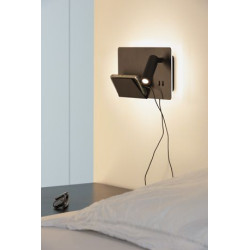 SOMNILA SPOT, applique intérieure, liseuse, version gauche, noir, LED, 13W, 3000K, avec port USB