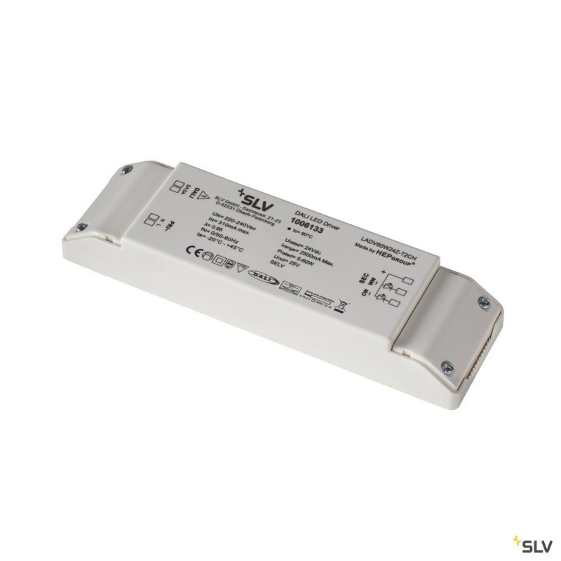 Alimentation LED, intérieur, blanc, 60W, 24V, 2 canaux, variable Dali