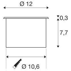 DASAR FLAT 120, encastré de sol ext, inox, LED, 7W, 4000K, IP65/IP67, inox 304