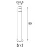 GRAFIT 90, borne extérieure, rond, anthracite, E27, 11W max, IP44