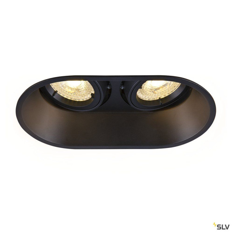HORN, encastré de plafond intérieur, double, noir, GU10/QPAR51, 25W max