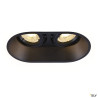 HORN, encastré de plafond intérieur, double, noir, GU10/QPAR51, 25W max