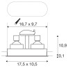 HORN, encastré de plafond intérieur, double, noir, GU10/QPAR51, 25W max