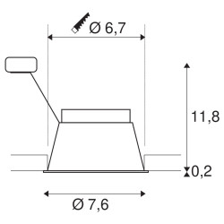 HORN, encastré plafond intérieur, simple, blanc, GU10/QPAR51, 25W max, RT 2012