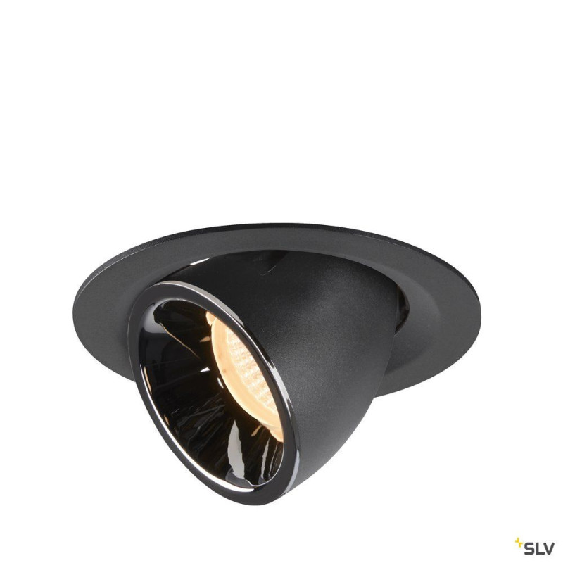 NUMINOS® GIMBLE M, encastré de plafond int, 55°, noir/chrome, LED, 17,5W, 2700K