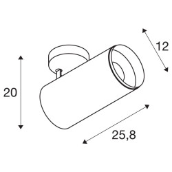 NUMINOS® XL, plafonnier orientable, 36°, noir, LED, 36W, 4000K, variable Dali