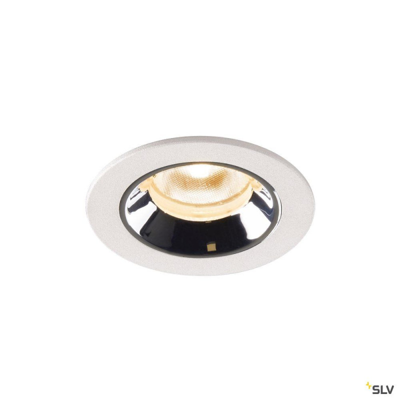 NUMINOS® XS, encastré plafond int, 20°, blanc/chrome, LED, 7W, 2700K, IP20/IP44