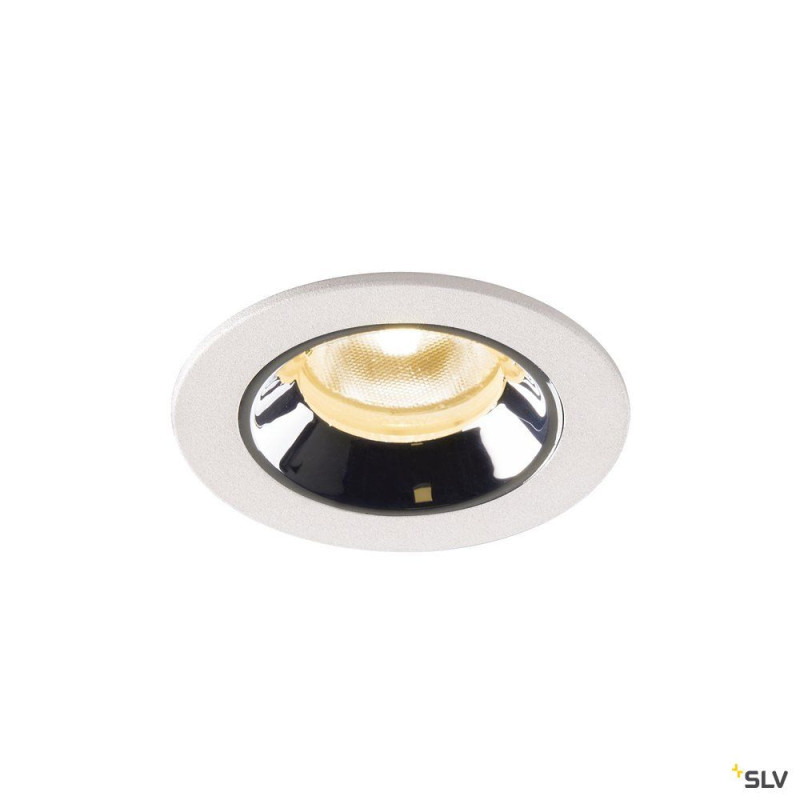 NUMINOS® XS, encastré plafond int, 40°, blanc/chrome, LED, 7W, 3000K, IP20/IP44