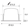 NUMINOS® XS, encastré de plafond int, 55°, blanc, LED, 7W, 3000K, IP20/IP44