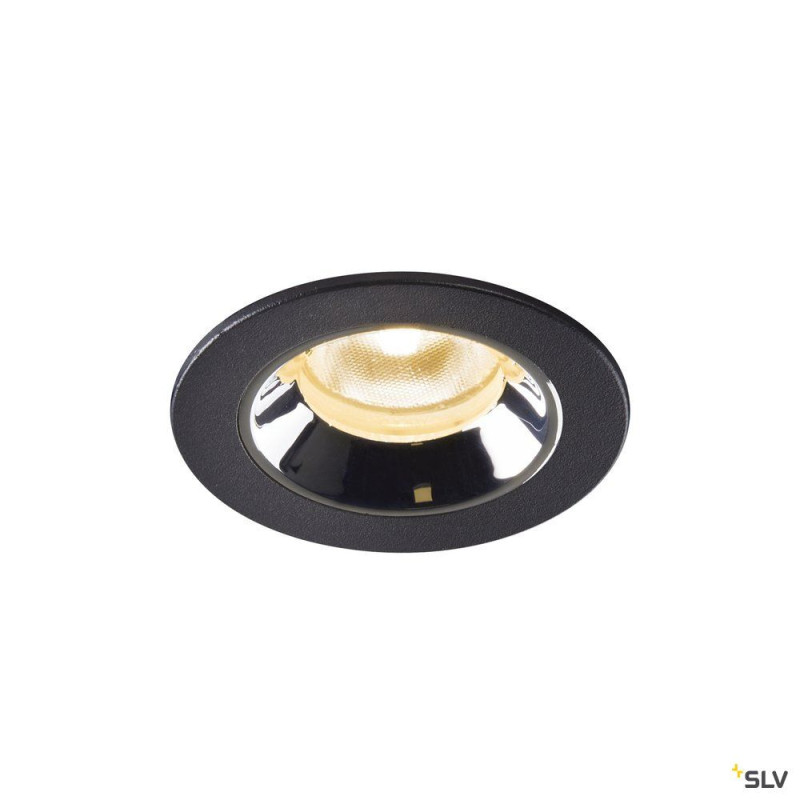 NUMINOS® XS, encastré plafond int, 40°, noir/chrome, LED, 7W, 3000K, IP20/IP44