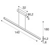 ONE LINEAR 100, suspension int, up/down, blanc, LED, 24W, 2700/3000K, variable