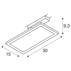 PANEL TRACK, spot pour rail 1 allumage int, rectangulaire, blanc, LED 18W, 3000K