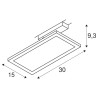 PANEL TRACK, spot pour rail 1 allumage int, rectangulaire, blanc, LED 18W, 3000K