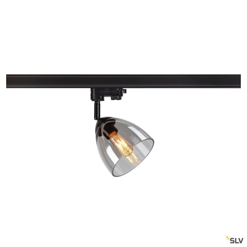 PARA CONE GL, spot pour rail 3 allumages int, noir/transparent, GU10, 25W max