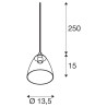 PARA CONE GL, suspension intérieure, blanc/transparent, GU10, 25W max