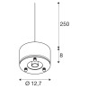 PARA DOME, suspension intérieure, gris, E27, 150W max