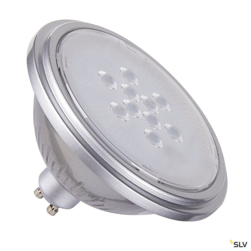 Source LED QPAR111, GU10, argent, 7,3W, 3000K