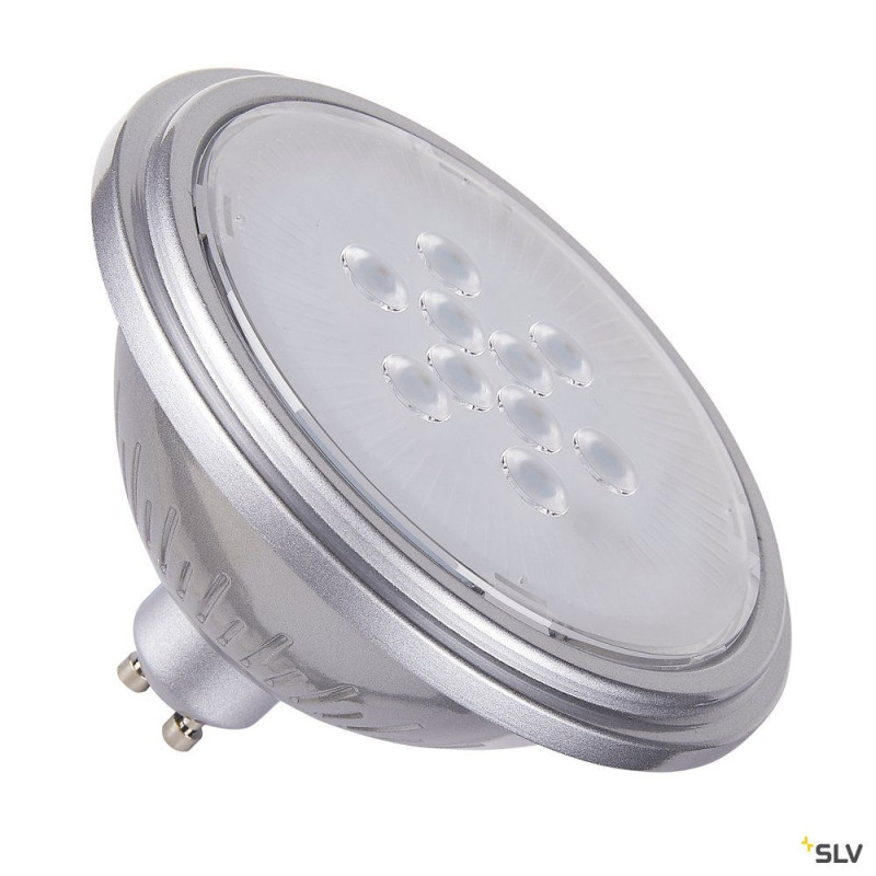 Source LED QPAR111, GU10, argent, 7,3W, 4000K