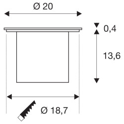 ROCCI 200, encastré de sol extérieur, rond, inox, LED, 16W, 3000K, IP65/IP67