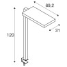 WORKLIGHT, lampe à poser int, blanc, LED 79W, 4000K, avec étau de serrage, UGR19